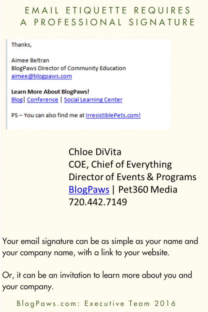 Email Etiquette Signatures