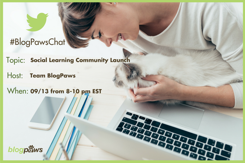 RSVP #BlogPawsChat Social Learning Community