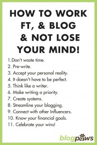 Checklist for working full time and blogging and not losing your mind