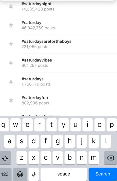 Hashtags on Instagram