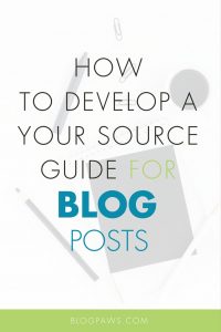 Source guide for blog posts