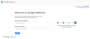 Signup for Google AdWords