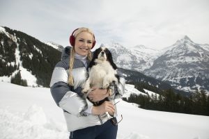 Lindsey Vonn and Lucy, hosts of The Pack - Grindelwald, Switzerland - The Pack