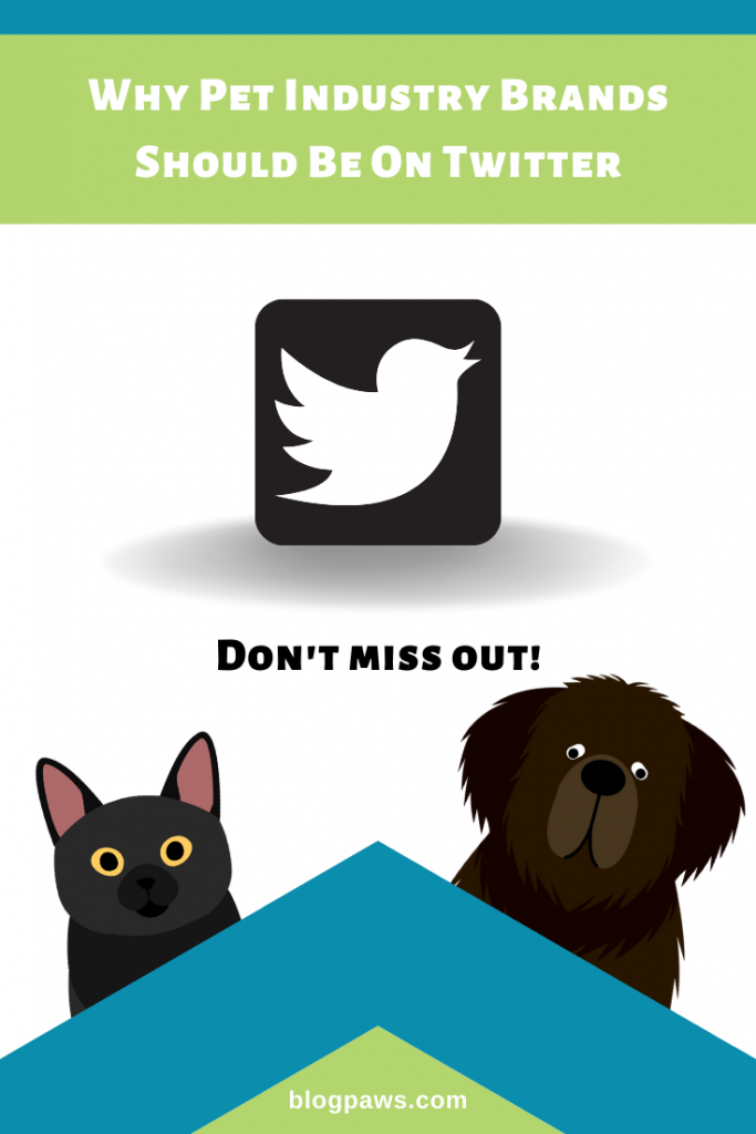 Why Pet Brands Need Twitter with Twitter logo and a black cat and a black dog