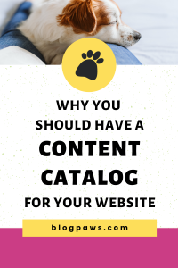 dog laying on a persons's lap with an open book pin | Why You Should Have a Content Catalog for Your Website
