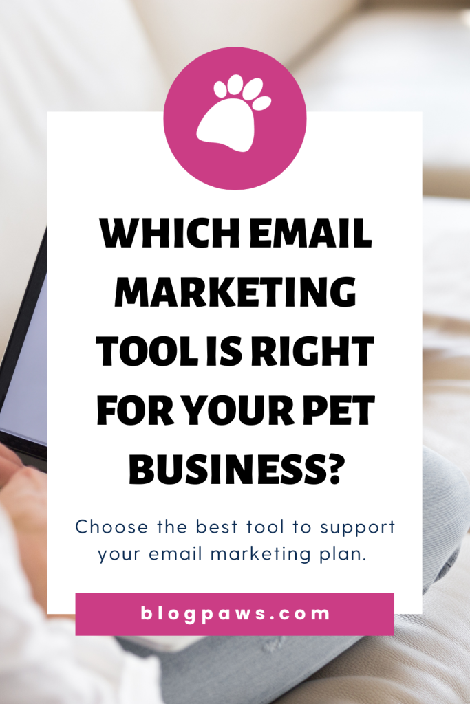 woman typing an email on laptop pin | Which Email Marketing Tool is Right For Your Pet Business?