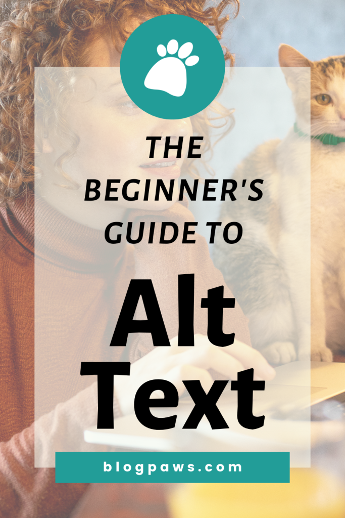 young woman with cat using laptop pin | The Beginner's Guide to Alt Text