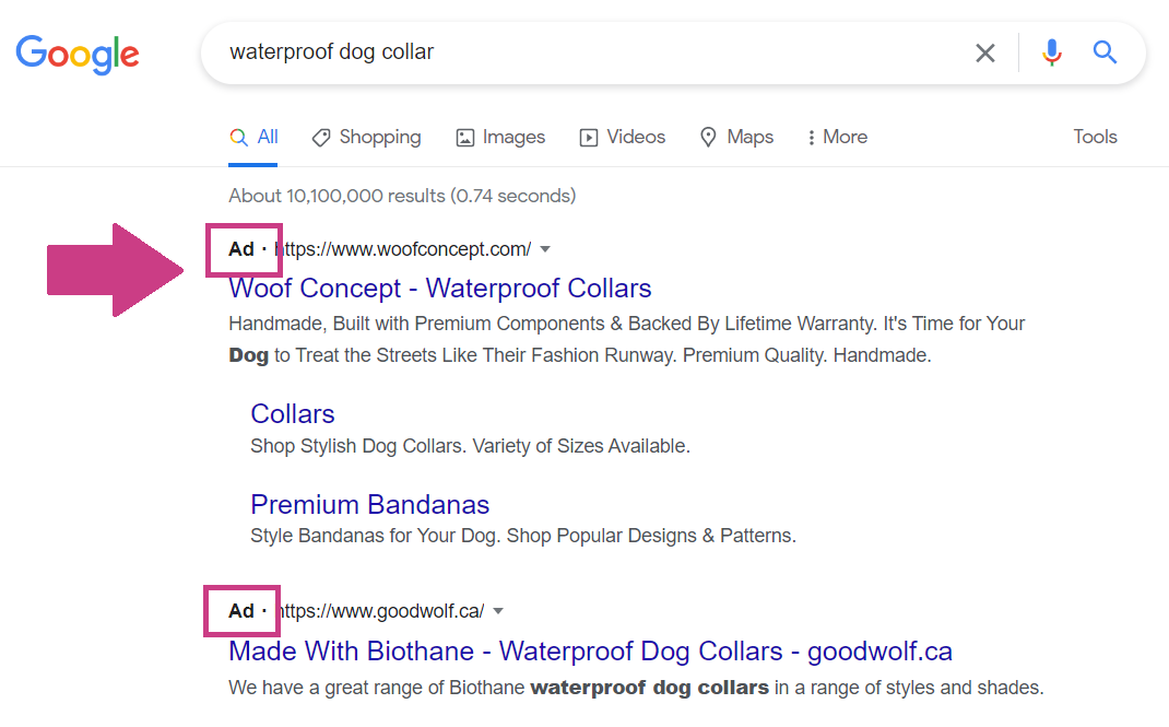 google search screenshot | The Top SEO Terms You Need to Know