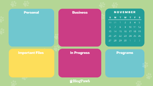 green wallpaper with calendar preview | BlogPaws Organizational Wallpaper