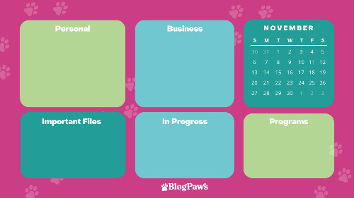 pink wallpaper with calendar preview | BlogPaws Organizational Wallpaper