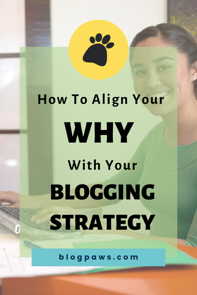 woman working at a computer pin | How To Align Your Why with Your Blogging Strategy
