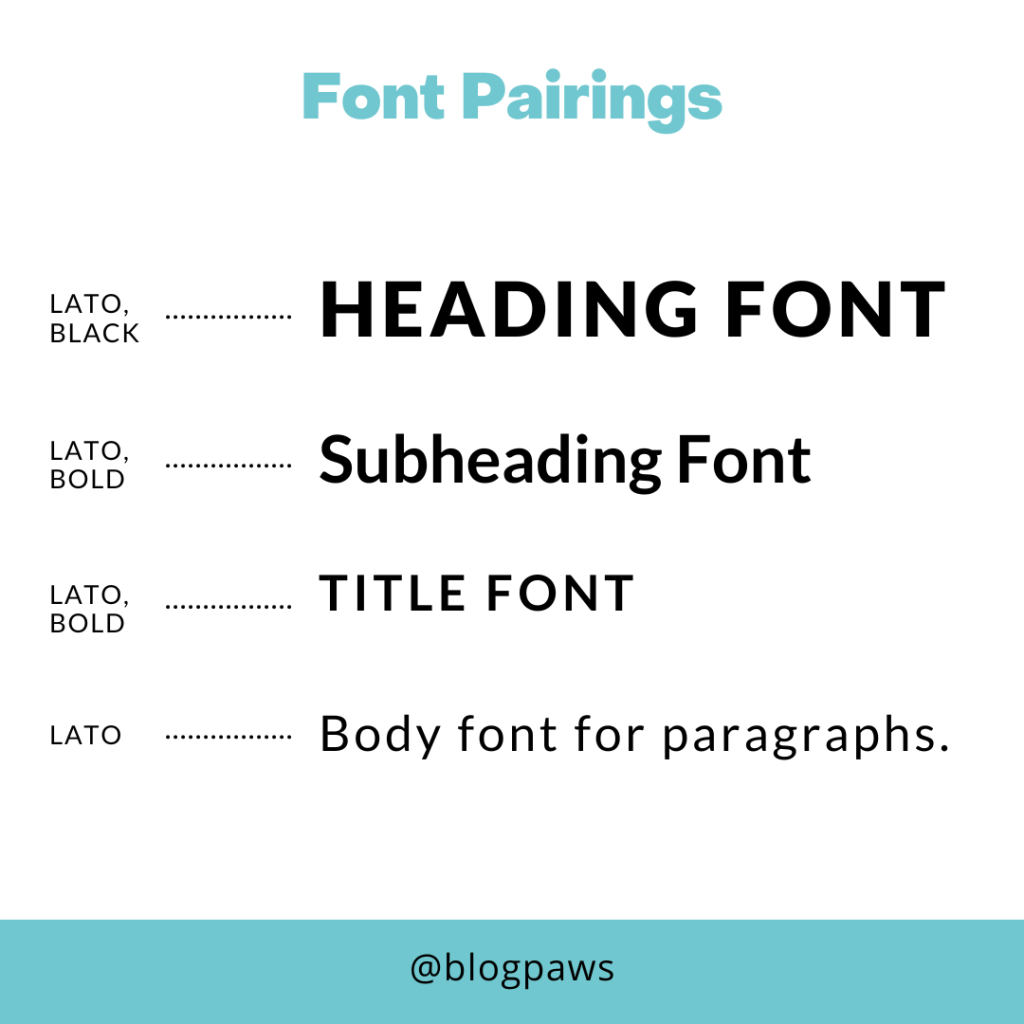 font pairings graphic | How to Choose Brand Fonts for Your Small Pet Business