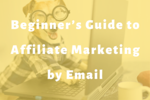 dog wearing glasses working at computer slide | Beginner’s Guide to Affiliate Marketing by Email