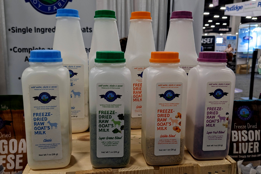 containers of freeze-dried goats milk | Introducing the BlogPaws Best Award Winners at SuperZoo 2023
