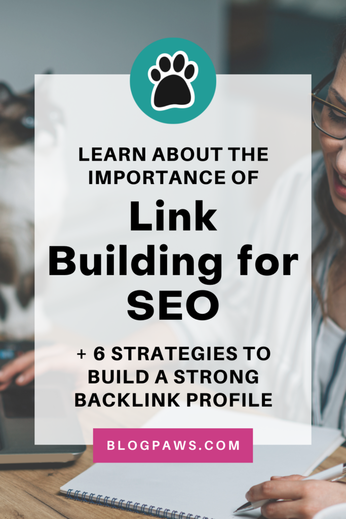 woman working on a laptop with a cat next to her pin | Understanding the Importance of Link Building for SEO