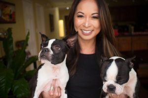 Hannah Zulueta with her dogs