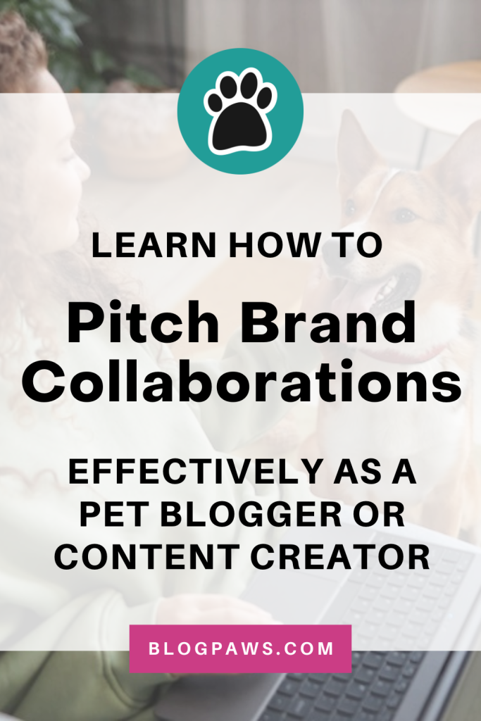 pin featuring a girl sitting on the couch with a laptop petting a dog | How to Pitch Collaborations as a Pet Influencer