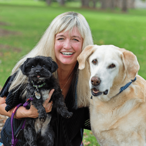 Jen Reeder with her two dogs