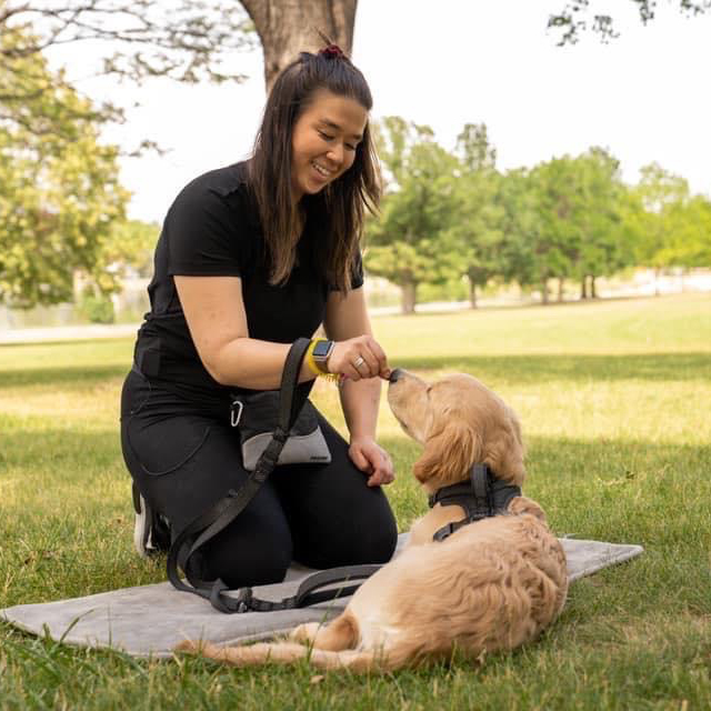 Lisa Ullery Gallegos with dog