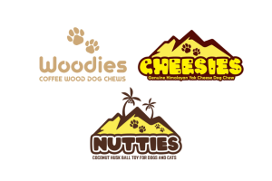 woodies, cheesies, and nutties logos